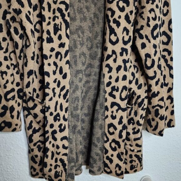 J.Crew Sophie Open-Front Sweater-Blazer in leopard Women's Size Medium #AB875 - Picture 3 of 8
